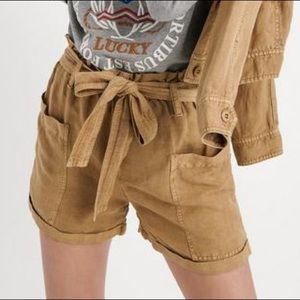 Lucky Brand Paperbag Linen Shorts